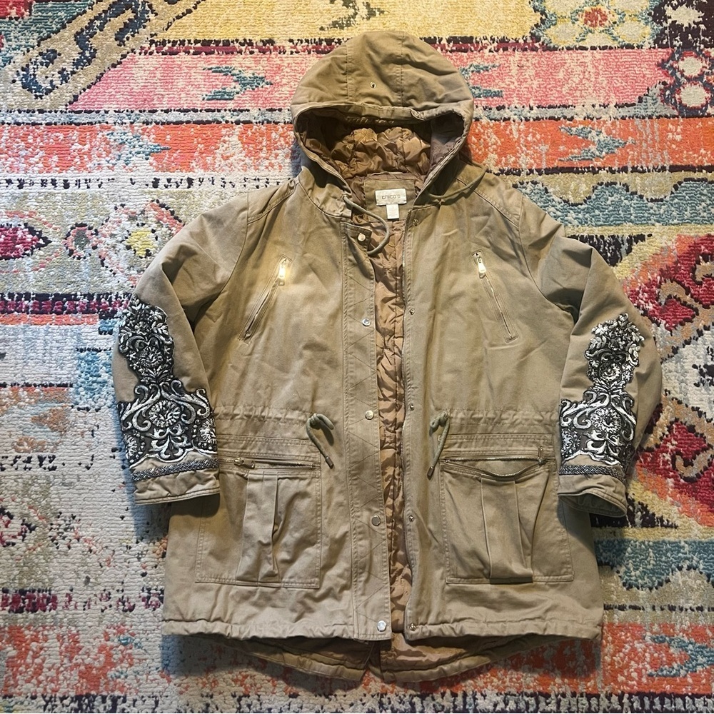Chico’s womens jacket sleeves embellished size 3 (XL)